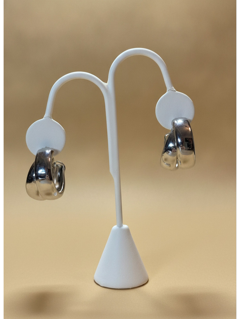 Elegant Silver-Tone Chunky Hoop Earrings